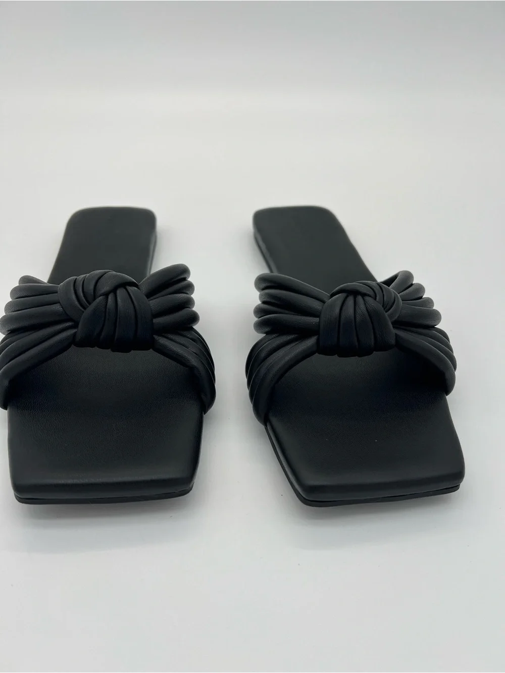 Open Edit Women’s Black Knotted Slide Sandals size 10